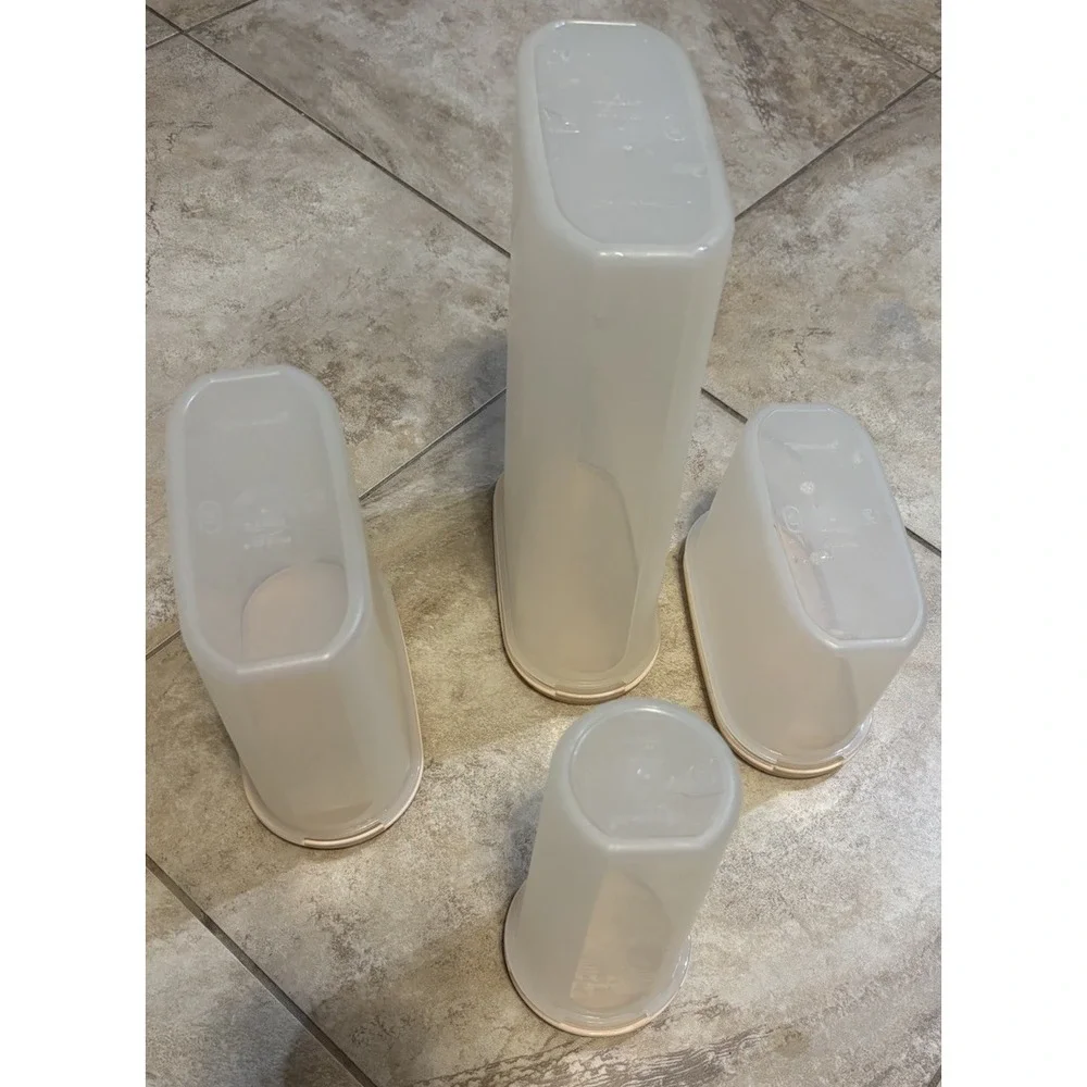 Vintage Tupperware Modular Mates Canister Set 4 Containers Pink Seals USA